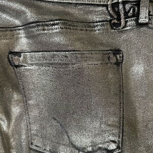 Juicy Couture Silver Skinny stretch pants metalic dark silver size 26